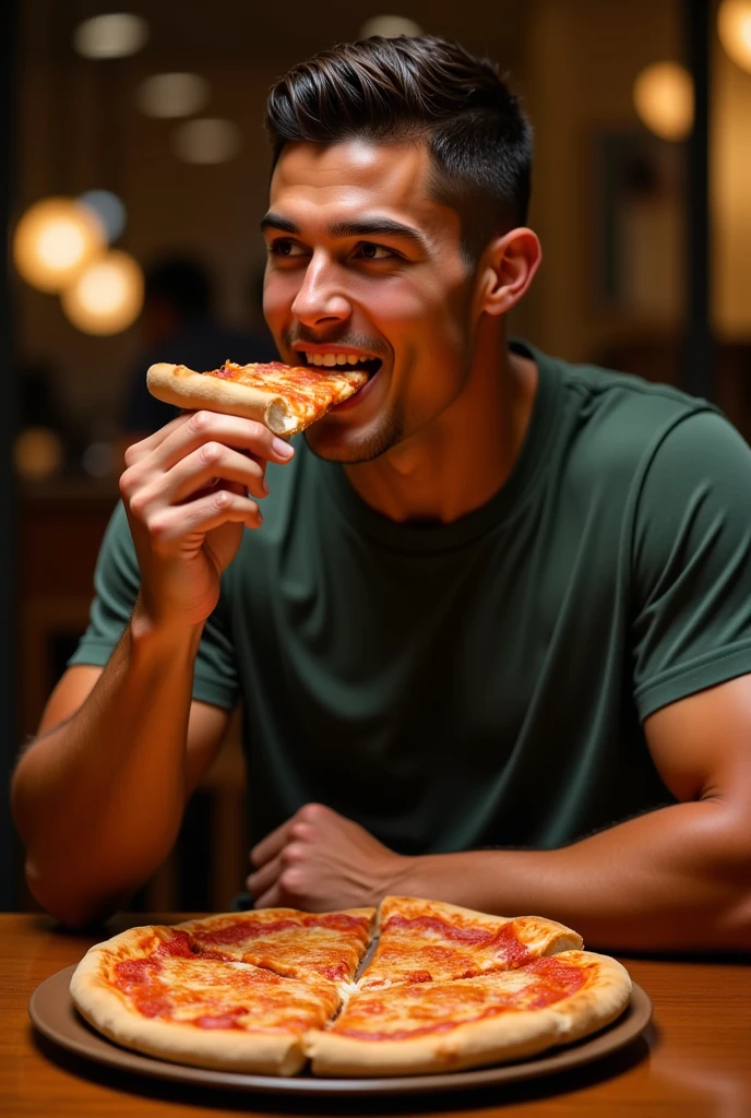 RONALDO EATING PIZZA