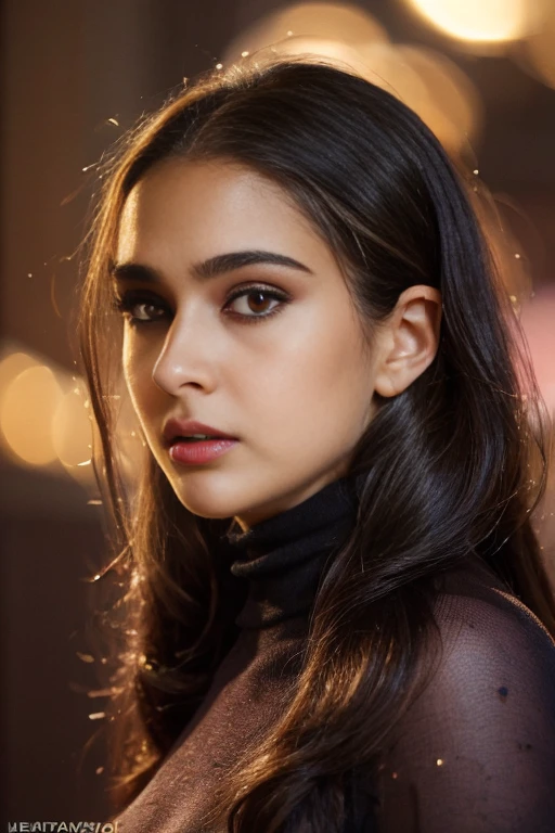 Photography of a woman, beautiful gorgeous face, ((open body)), (wearing turtleneck bra), cute, ((dark brown iris)), perfect body, cinematic lighting, bokeh, 8k, uhd, soft shadows, masterpiece, (very detailed face lips eyes), round medium , long brunette hair, high ponytail, ((extremely proportion)), ((hyper detailed)), ((photorealistic)), ((absolutely gorgeous face))