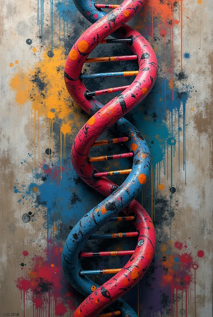 Make a mockup written DNA MMA of Brick graffiti for a shirt