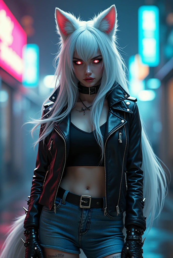 Gothic woman, blonde, background cyberpunk city, sexly, seminua