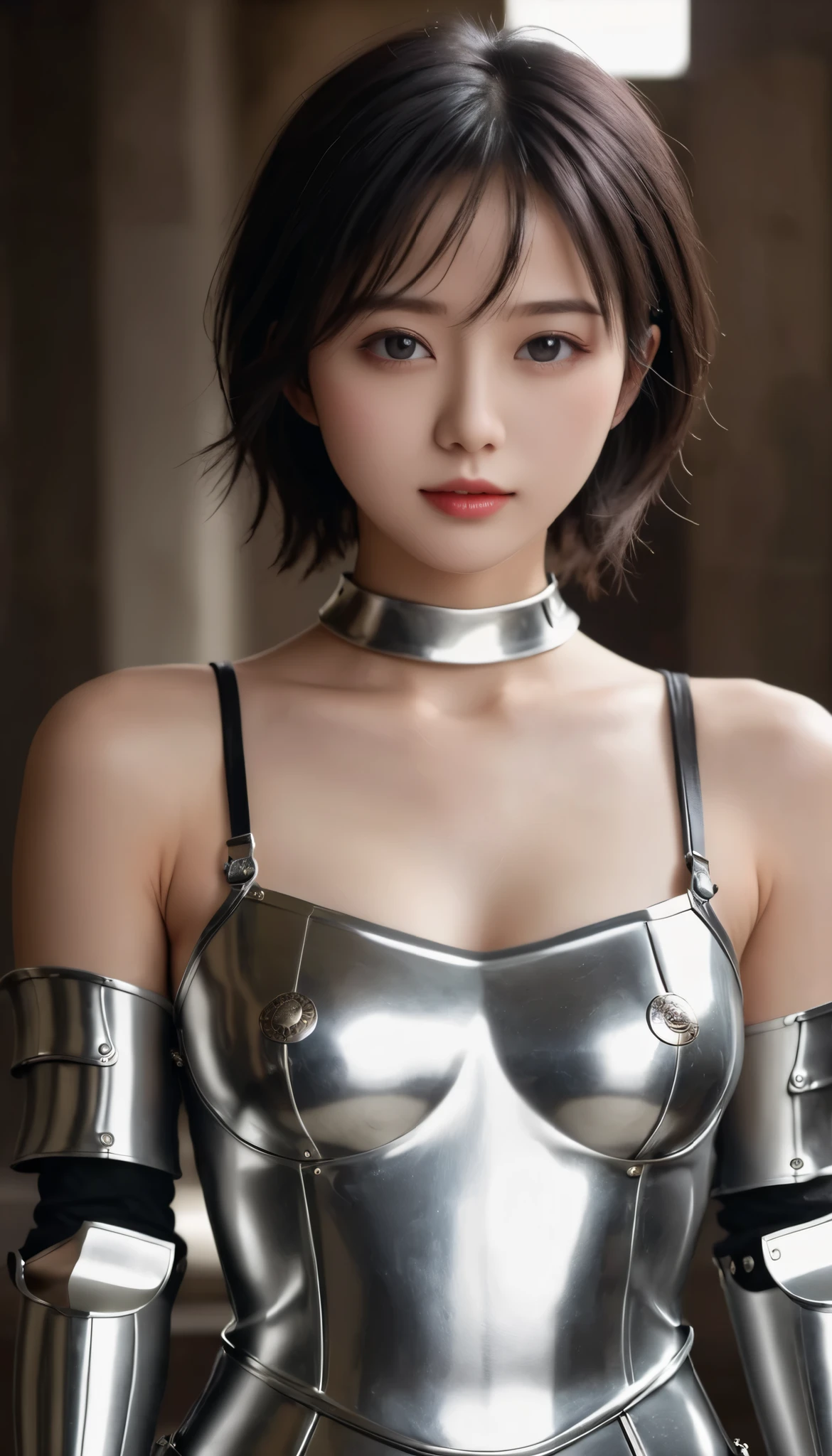 ((top-quality)), ((masterpiece)), ((realisitic)), (detaileds), (Photorealsitic:1.5), Futuristic girl, short hair, headband, japanese,(thick body), (big boobs), (swimsuit), 21years old,lights on armor, Cybernetic Headwear, Exposure of the abdomen,Looking at the camera, dynamicposes, scientific fiction, HDR, Ray traching, NVIDIA RTX, Hyper-Resolution, Unreal 5, sub-surface Scattering, PBR Texturing, post processed, Anisotropy Filtering, depth of fields, Maximum clarity and sharpness, thirds rule、8K RAW、(Luminescent particles:1.4)、(extremely details CG、Unity 8k Wallpapers、3D、lighting like a movie、lensflare)、Reflectors、foco nítido、Cyberpunk Art、Cyberpunk architecture、