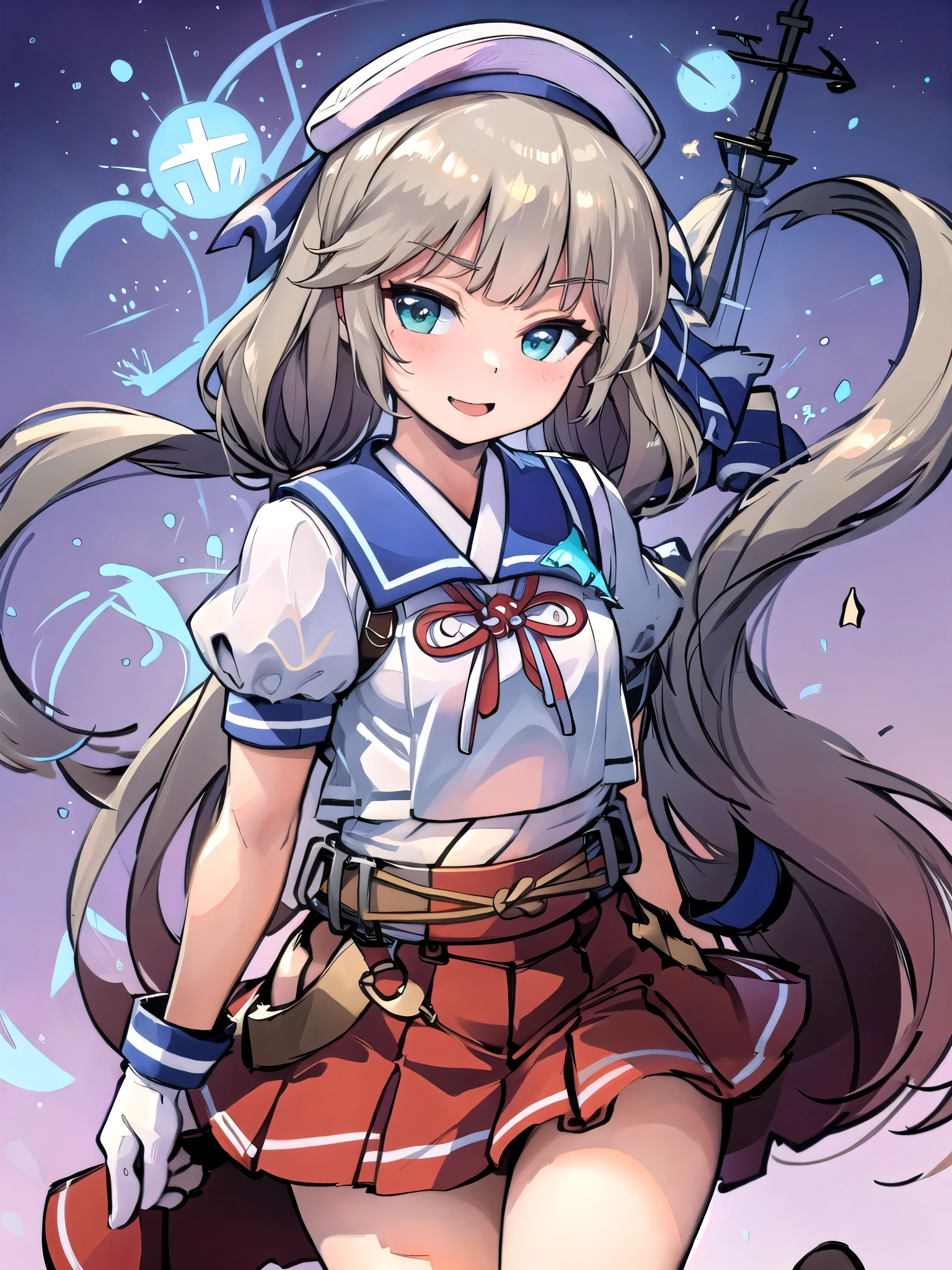 Chica anime con lanza, Shenhe genshin impact, fondo al aire libre, uniforme colegiala, pose de pelea