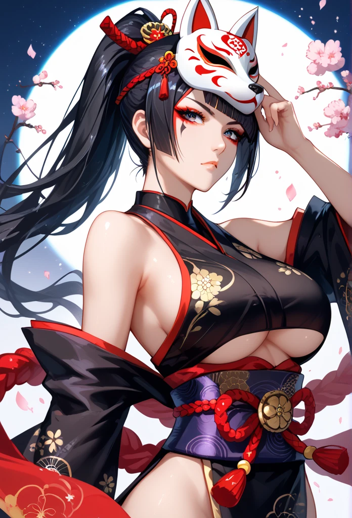 Wait warrior sexy, pretty face, Delicious Company, Alluring figure, Wearing a sexy open kimono. The artwork is created in a medium reminiscent of Japanese ink paintings....., Features bold brushstrokes and a Monochromatic color palette. Artist'Masterful technique reveals the intensity and power of the image'sense of presence,with the highest quality, Perfectly capture every detail with ultra-high resolution. Textures and intricate patterns on kimonos are rendered with extreme precision. Lighting is carefully designed,Enhance drama, Features deep shadows and subtle highlights. general, The artwork exudes elegance and power, Combining traditional Japanese aesthetics with a modern feel. Monochromatic color palette, Combine details, Create captivating and immersive experiences for your audience.