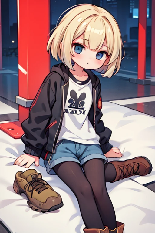 CG K Ultrarealistic ,((premium、8k、32K、masterpiece、NffSW:1.3)), (superfine illustration)、(super high resolution), (((adult body))), (((1 girl in))), ((( short hair bob ))), 25 year old cyberpunk gladiator with perfect body, Shoulder pads with metal spikes.., Gladiadores in Brooklyn, (( short hair bob )), Torn rugby team t-shirt, Almost naked in the wild urban style of Simon Bisley, Short blonde hair, minimal clothing, Metallic protection on the left arm with complex graphics....., Dark red with white stars and blue and white stripes.., armor, full of spikes and rivets., poison tattoo (((Image from the knee up))), short white blonde hair, In the background、 There is a wall with an intricate design painted by Shepard Fairey.....