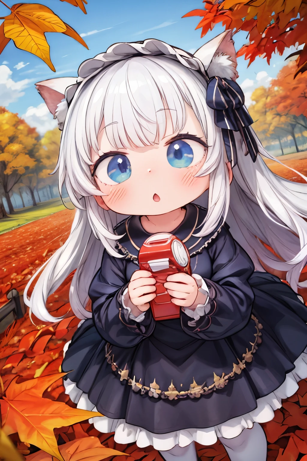  cute girl ， anime girl, [Exactly[ super huge cute gothic ****ta robot ]but... [Mecha]What is it??！！！ コツとかなんにもありません・・ 好きWhat is it??！愛What is it??！， high definition , autumn、autumn leaves，  Details, 32K，