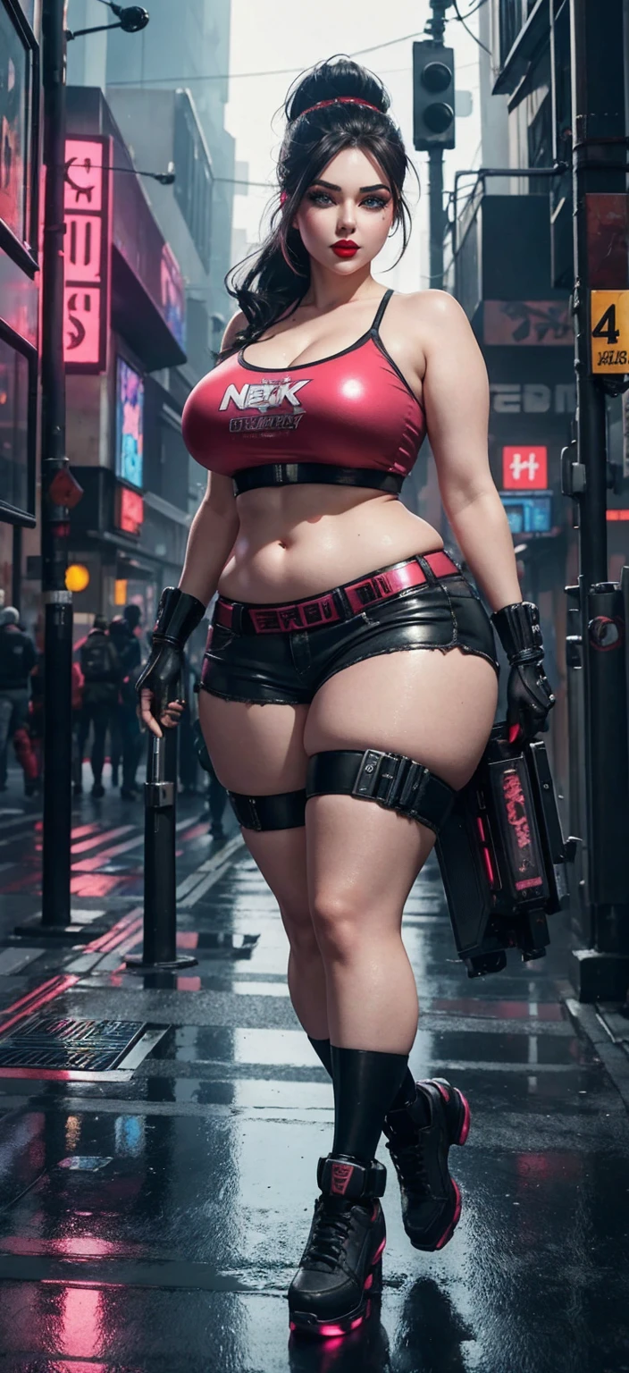 "ficha de personagem, frente de corpo inteiro, white and pink micro string bikini, gym tops, corpo magro perfeito, detalhes intrincados, high waist bikini with high details)), the center of this full-length portrait with the iconic Black Panther mask. She is seen amidst her high-tech surroundings, adornado na arte da tatuagem preta, piercing no umbigo.The image is made to be a mix of digital illustration and anime, presenting a level of detail that brings the character and the scene to life. Boba Fett's anatomy is athletic, capturing the essence of freedom and soul. Inspirado por Masamune Shirow, The illustration features sharp focus, smooth transitions and an underlying watercolor aesthetic. atmosfera ciberpunk.", 35mm, medium shot, studio lighting, altamente detalhado, octane rendering