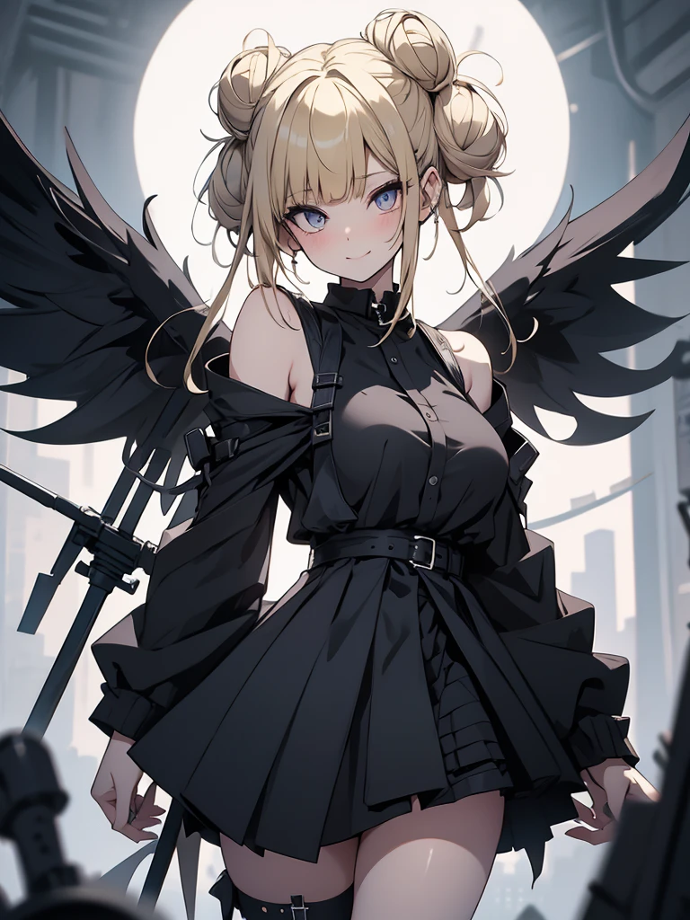 toloverumy, my, (Yellow Hair:1.5), Long Hair, (Red eyes:1.5), hair ornaments, (Small box:1.2), break sleeveless, Removable sleeves, dress, black dress, Black Skirt, Clothing cutouts, Cleavage cutout, break outdoors, city, break looking at viewer, (Cowboy Shot:1.5), break (masterpiece:1.2), highest quality, High resolution, unity 8k wallpaper, (figure:0.8), (Beautiful fine details:1.6), Highly detailed face, Perfect lighting, Highly detailed CG, (Perfect hands, Perfect Anatomy),(From below:1.4),(((Yellow background:1.5)))、Place your arms behind your back、EMPoses for different bust sizes、(A gust of wind blowing from beneath your feet:1.2)、((Make sure nothing is visible except the person))