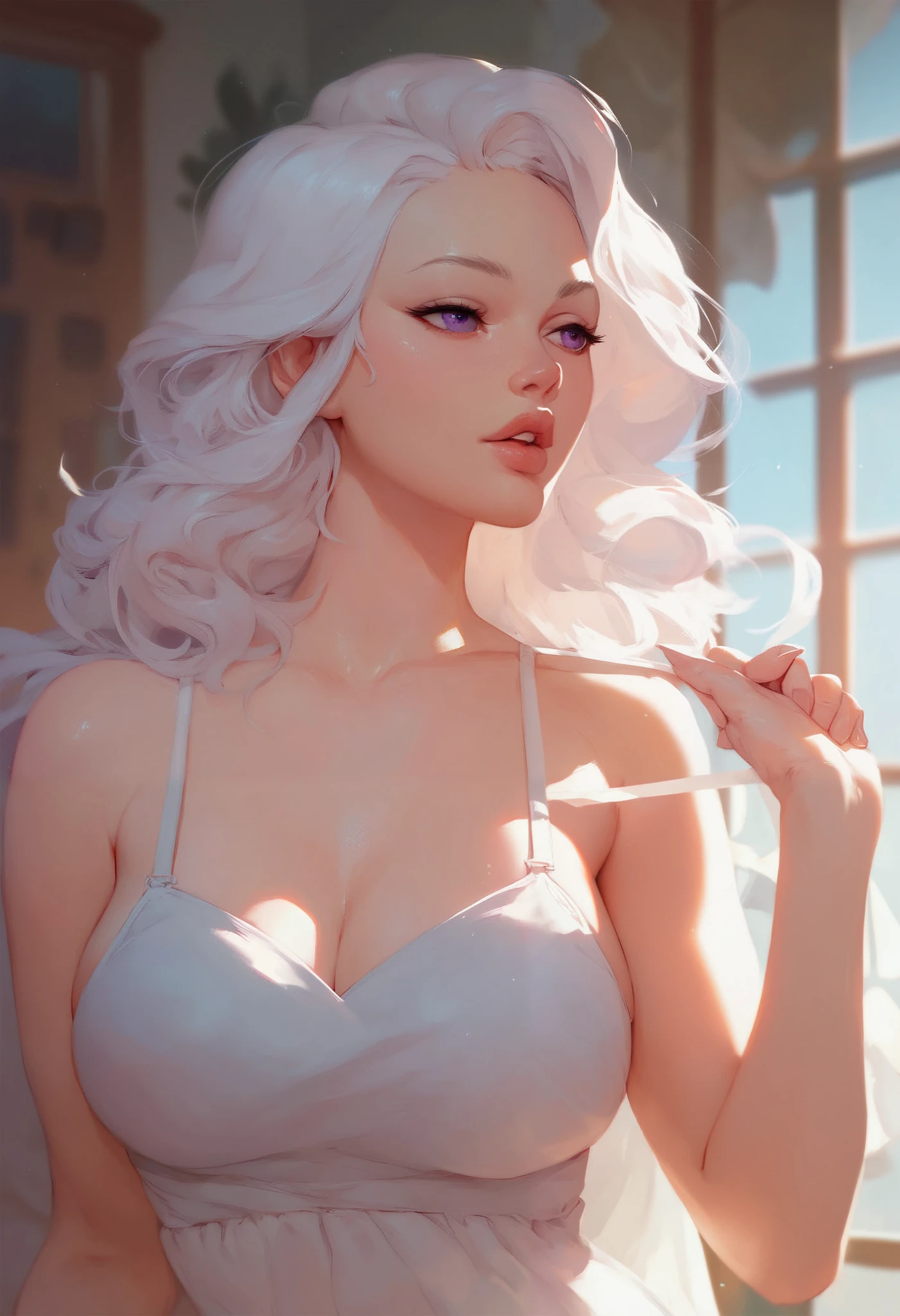 beautiful woman ((wear thin shirt)) with curly silver hair, a sweet mouth, milk on her face. light on the face., face with beautiful breasts . the light shines on the face.sleep on bed. Ultra detailed, 8K, HDR, Octane Render, Redshift, Unreal Engine 5. Professionally color graded, atmosphere, amazing depth, rich colors, powerful imagery, psychedelic overtones, 4K, 8K. glassed
