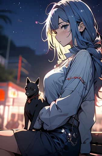 Laid-back boy and dog　Anime girl sitting on a bench looking at the stars, Anime art wallpaper 8 k, Anime art wallpaper 4k, Anime art wallpaper 4 k, 4k Anime wallpaper, Anime wallpaper 4k, Anime wallpaper 4 k, Anime style 4 k, 4K Manga Wallpaper, Gazing at the Sunset. Anime, Anime girl desktop background, Anime wallpaper, Anime background