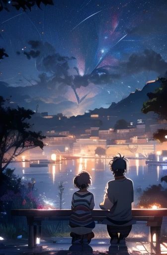 Laid-back boy and dog　Anime girl sitting on a bench looking at the stars, Anime art wallpaper 8 k, Anime art wallpaper 4k, Anime art wallpaper 4 k, 4k Anime wallpaper, Anime wallpaper 4k, Anime wallpaper 4 k, Anime style 4 k, 4K Manga Wallpaper, Gazing at the Sunset. Anime, Anime girl desktop background, Anime wallpaper, Anime background