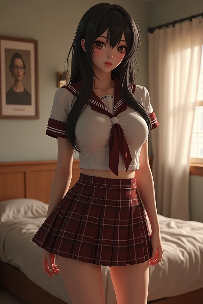 High school students 21years old Muchimuchi Plump Thread Neat blouse flered skirt Wet and see-through sitting on Open legs We had sex I Overflowing with love juice