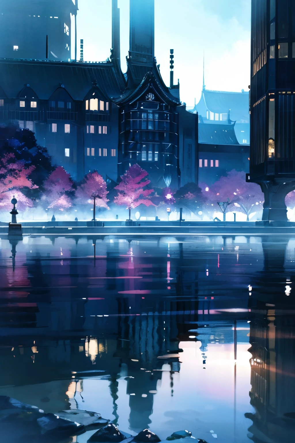 ((Highest)), ( best quality ), ( Details), ( hyperreal), (Illustration), ( high definition ), (32K), (非常に Detailsな), (bestIllustration), ( Official Art) , {{ amazing, best quality , limited precision CG , unity 8k Wallpaper , Movie Lighting}}, (( panorama)), Cityscape reflected on the surface of the water 、Exquisite architecture、きらめくreflection、 moody lighting 、 Cinematic Atmosphere 、 vibrant colors、 big things 、 dramatic shadows 、 Gentle Tranquility 、 Architectural Details 、Rippling Water、Dramatic perspective 、Captivating symmetry、 photorealistic quality、 Cinematic Composition 、masterpiece、8k、超 Details、 under vie 、 digital painting 、湖の上に優先となった古代都市street、 A vast city is reflected on the surface of the water , reflection, high definition , (( panorama)), street