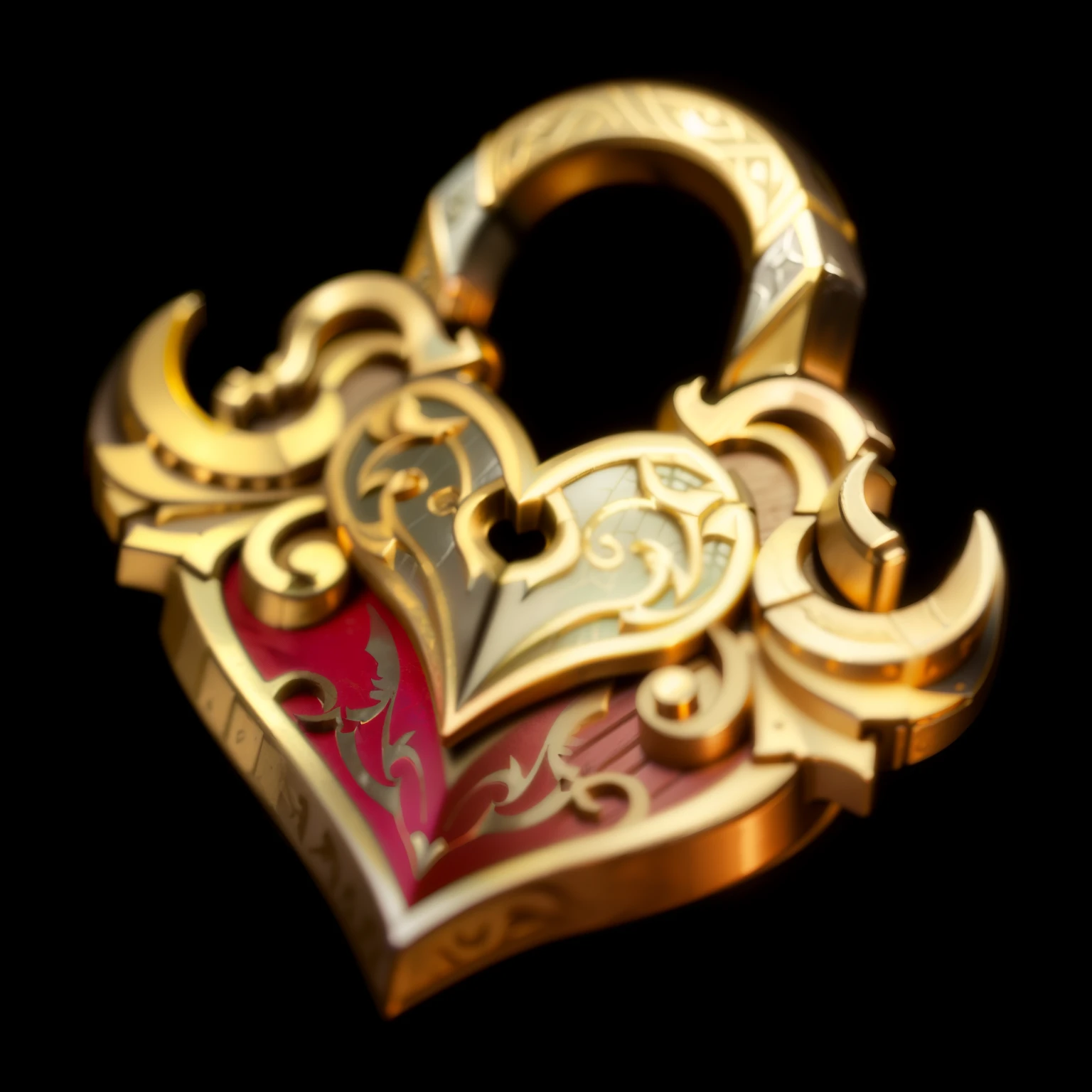 Lock，gorgeous， metal material， medieval ， game item icons，Realistic European and American style ，League of Legends items， Diablo conceptual art ，HD