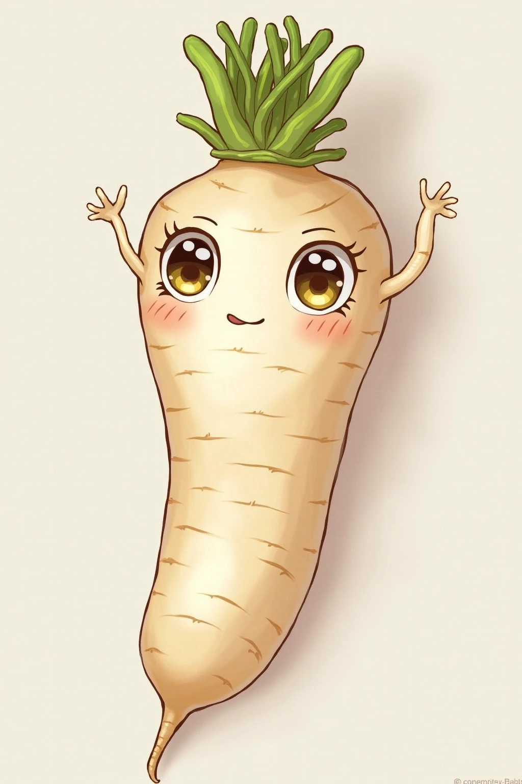 ( best quality, very detailed depiction, incredible high resolution,High quality anime drawings), dandy face daikon, daikon eyes , daikon nose ,Daikon mouth , daikon limbs , beautiful daikon , curvy daikon,