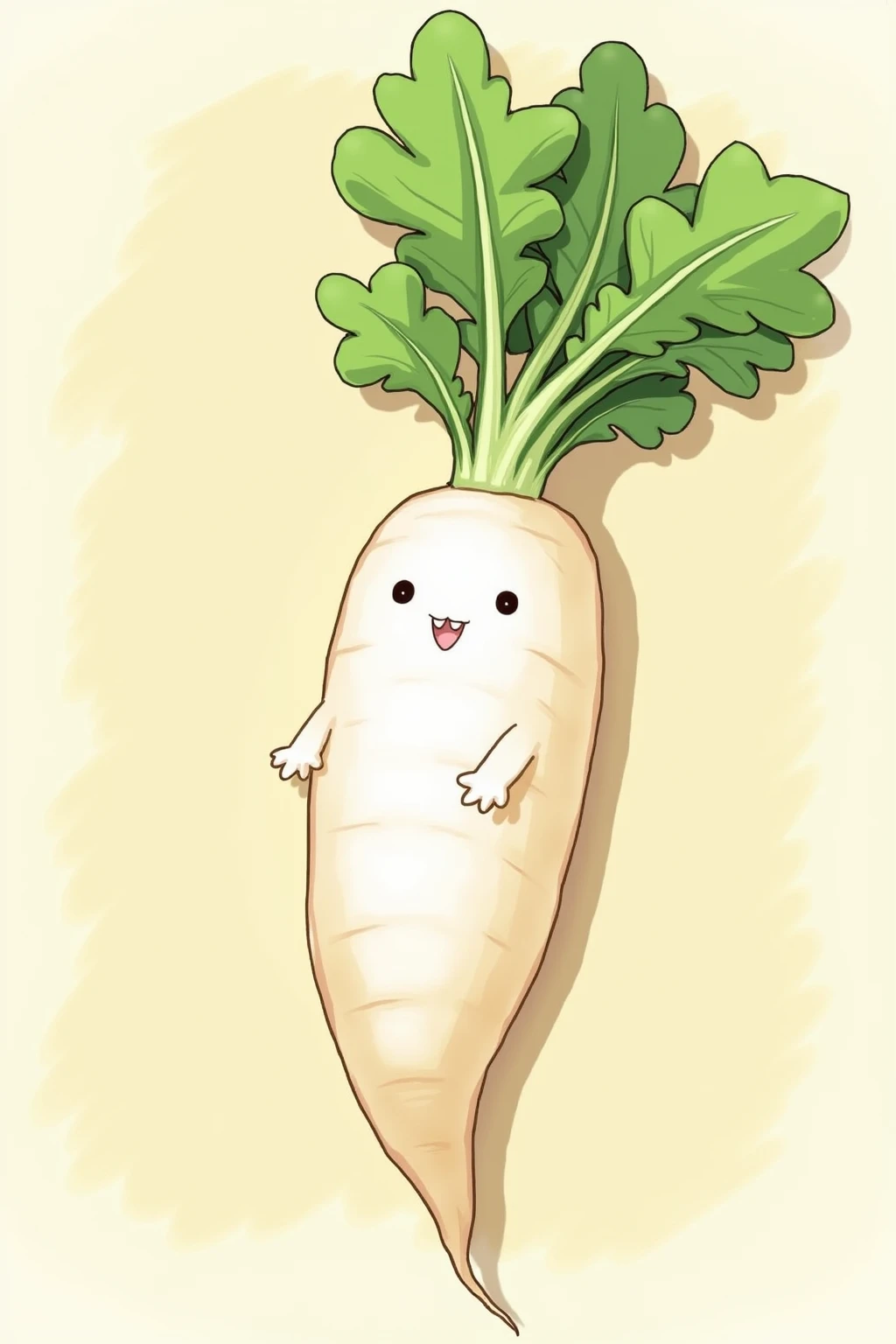 ( best quality, very detailed depiction, incredible high resolution,High quality anime drawings), dandy face daikon, daikon eyes , daikon nose ,Daikon mouth , daikon limbs , beautiful daikon , curvy daikon,