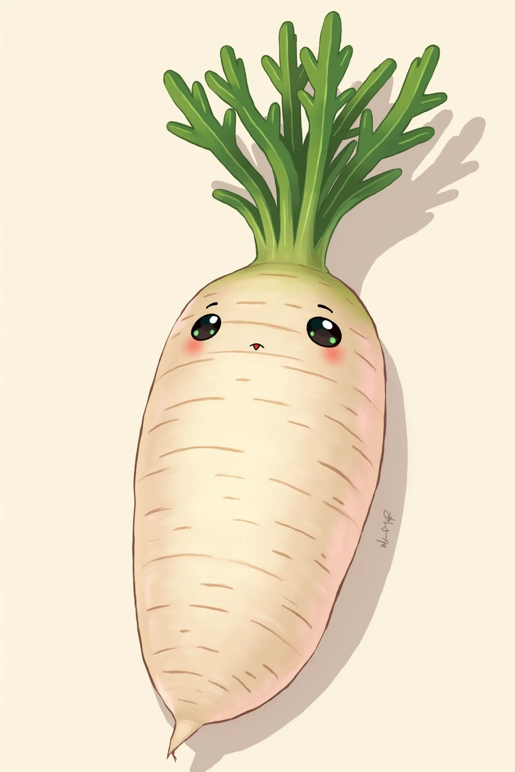 ( best quality, very detailed depiction, incredible high resolution,High quality anime drawings), dandy face daikon, daikon eyes , daikon nose ,Daikon mouth , daikon limbs , beautiful daikon , curvy daikon,