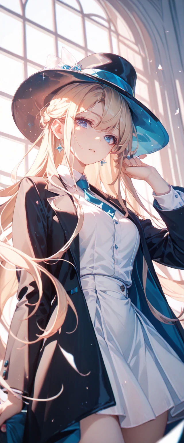 1girl, magician,hat,  Extremely Delicate , staring at the viewer (masterpiece,  Best Quality :1.2)