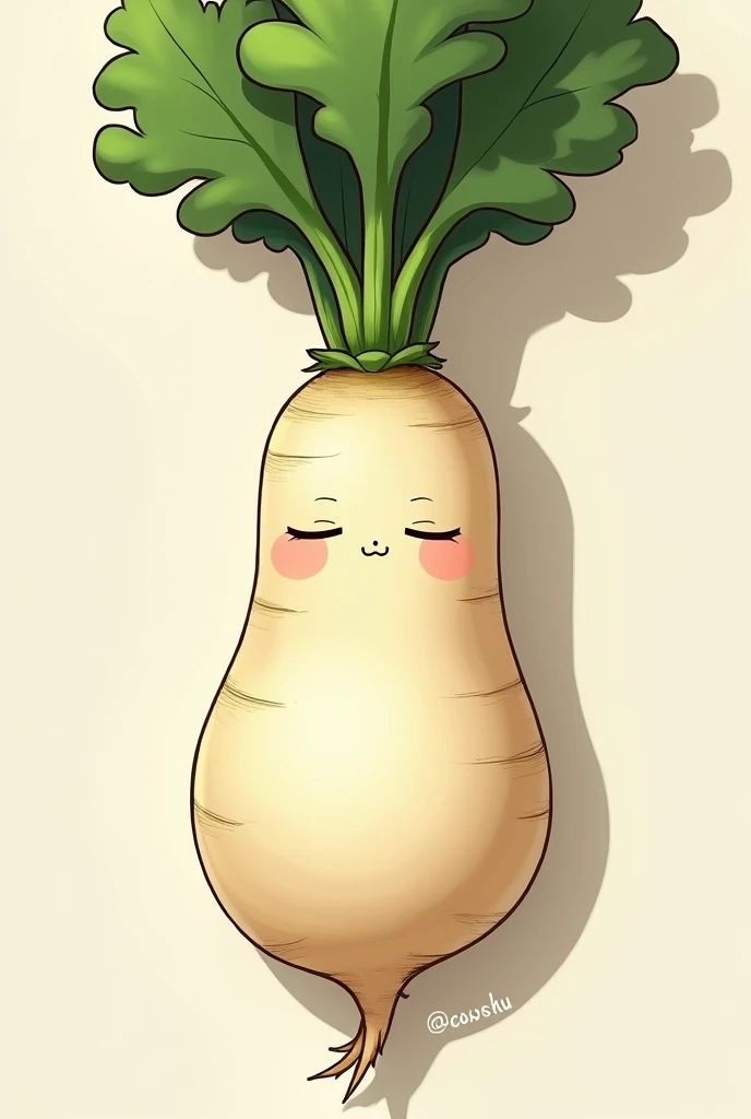 ( best quality, very detailed depiction, incredible high resolution,High quality anime drawings),Dandy face radish, daikon eyes , daikon nose ,Daikon mouth , daikon limbs , beautiful daikon , curvy daikon,