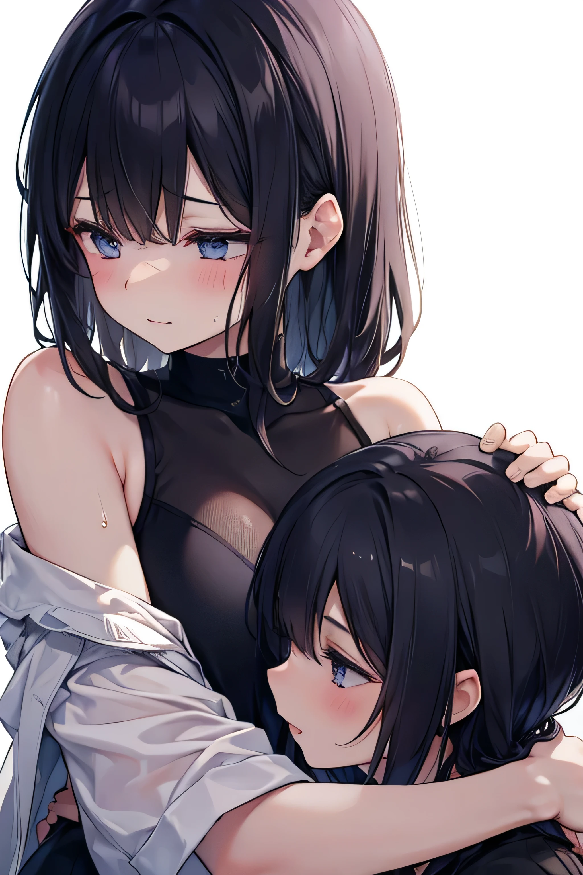 NSFW,1 girl、Red eyes、Short Hair、Brown Hair、choker、clavicle、長い髪のShort Hair、Side Lock,(Perfect hands),(Perfect Anatomy),(masterpiece),(highest quality),Embarrassed,blush,Bedroom