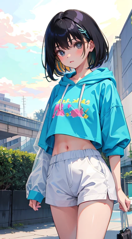 (Hinata Hyuuga, muito sensual, com roupas apertadas, bunda grande, pernas grossas, Vestindo jeans extremamente apertado, usando uma mini blusa, umbigo com pirsing, cabelo grande, Speaker behind, muito realista, extremamente sexy, 8k, 8k extremamente detalhado), (um extremamente delicado e bonito), (obra-prima), (melhor qualidade: 1.0), (Ultra-alta:1.0)