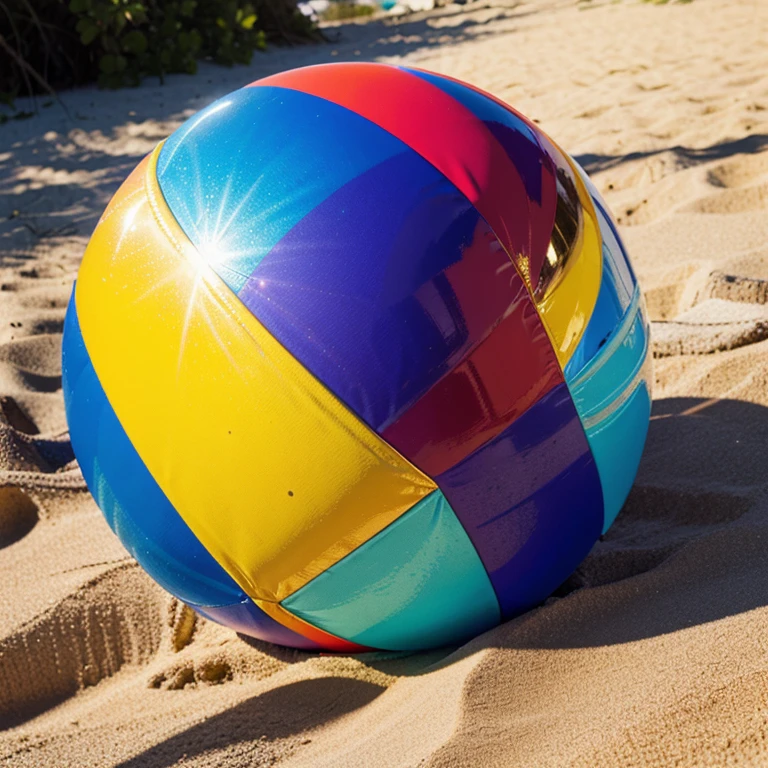 Enorme bola de cristal na praia,In the middle of the ball is a beautiful tropical island,32K