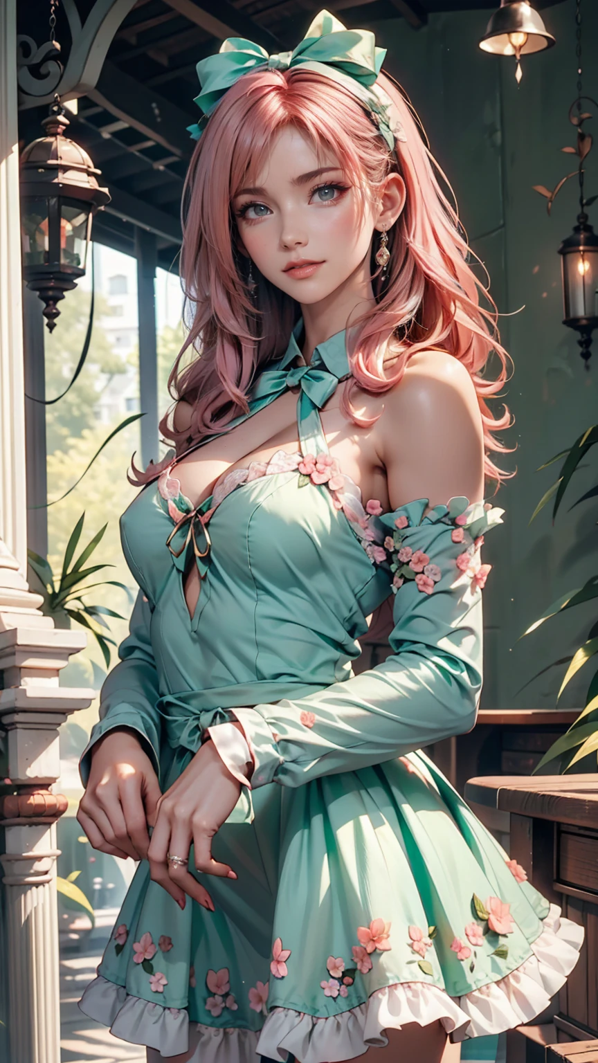 NSFW, (8K, RAW photo, 最high quality, masterpiece: 1.2), High-definition RAW color photo, Professional photo shoot, cinematic light, , (((young woman, gal))), (Sharp features), (big eyes), (small face), (high detail skin: 1.2), clavicle, cute face, beautiful appearance, long eyelashes, (rainbow hair, blue eyes), (beautiful breasts:1.5), (slim body:1.5), very detailed顔と肌の質感, fine eyes, natural makeup, colorful costumes, Gorgeous Maid Clothes, bewitching woman, Sit down and hug your knees, lift the skirt, enjoying the act, A glimpse of sexy lingerie, staring eyes, beautiful skin, shiny skin, perfect fingers, five fingers, anatomically correct, background bokeh, high quality, surreal, bright colors, ((very detailed, photo shoot)),