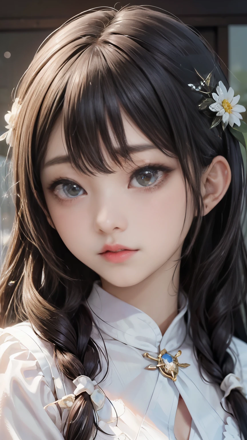 best quality, face focus, soft light, ultra high res, (photorealistic:1.4), RAW photo,
1japanese girl, solo, cute, (pupil, lights in the eyes), detailed beautiful face, (small chest),(high resolution detail of human skin texture),
(long hair),
indoor,
Damask Shirt Dress,
(portrait)