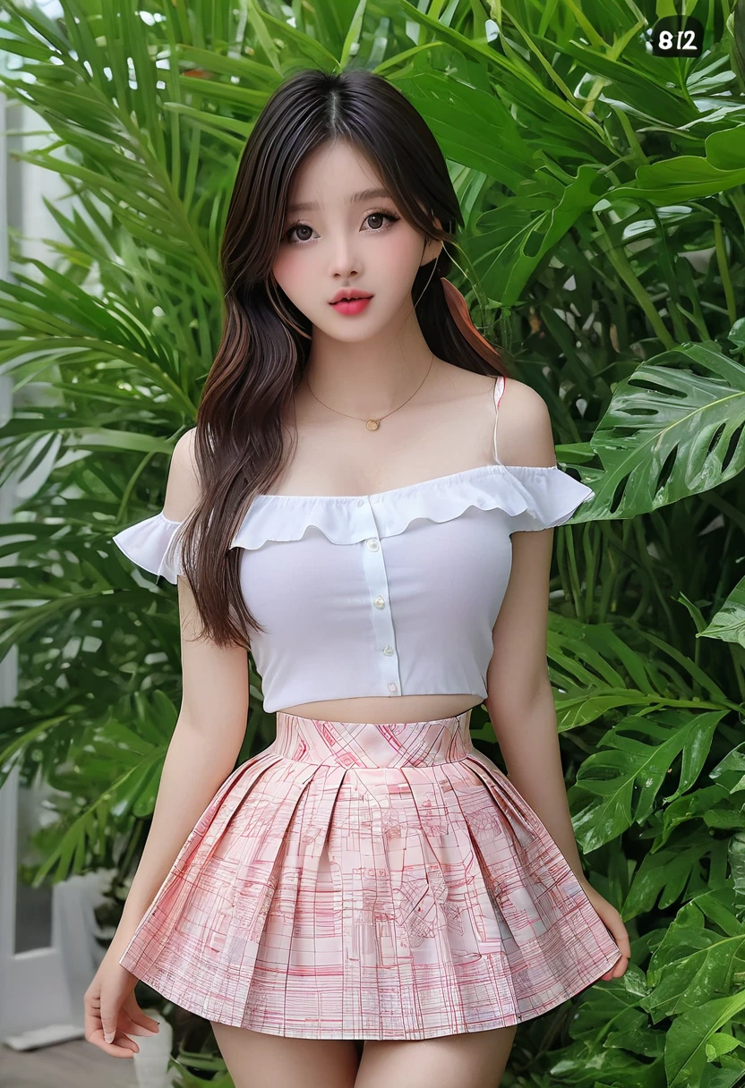 (best high quality:1.5), work of art, ((photographic, realistic)), (8k), extremely detailed, (High details:1.4), solo, ((HotLexi)), (Korean Ulzzang girl with 24 years old), ((skirt)),