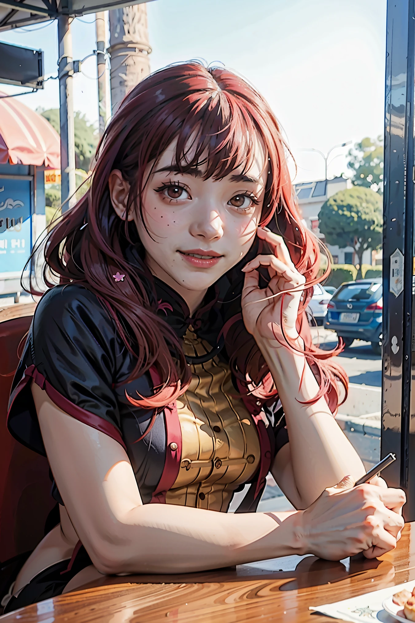 A woman in a red coat sitting on a chair with a dragon, popular on ArtStation Pixiv, detailed anime artwork, detailed digital anime art, complex gorgeous anime CGI style, guvez on pixiv art station, guvez on pixiv, anime fantasy illustration, detailed anime art, clean detailed anime art, detailed key anime art, red lip micro-open, nude