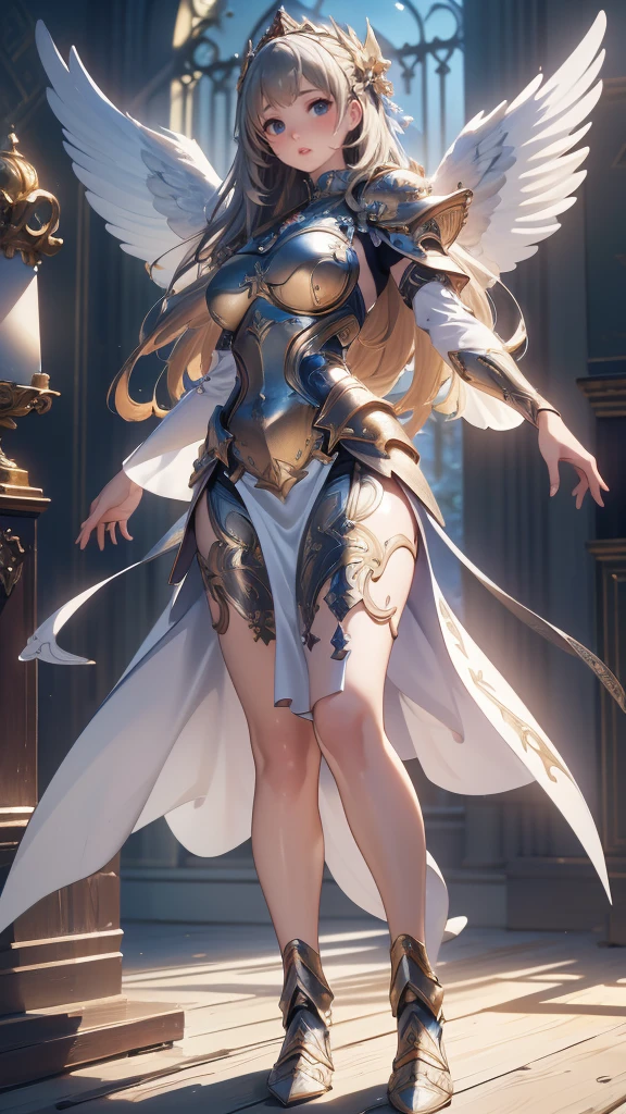 full body,from below,angel armor,Spread your arms and fly down from the sky,(random hairstyle),(Highest image quality,(8k),ultra-realistic,best quality, high quality, high definition, high quality texture,high detail,beautiful detailed,fine detailed,extremely detailed cg,detailed texture,a realistic representation of the face,masterpiece,Sense of presence)