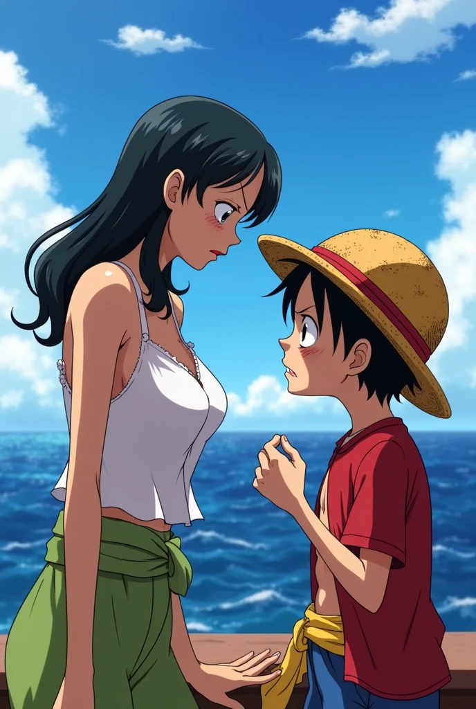 luffy with hancock romatic moment i said boa hancock not nami kissing each other in plains make boa hancock more look alike boa hancock she is not looking like boa hancock
