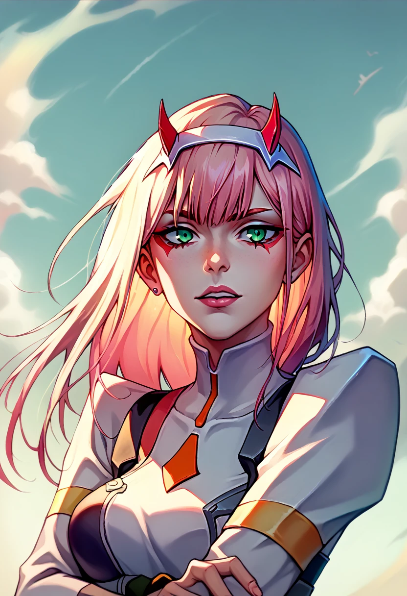 zero-two / Darling in the Franxx ] is wearing a mask, loish |, by Kamisaka Sekka, loish art style, a beautiful art illustration, digital art in pixiv, anime illustration, colorful illustration, supernatural art style, strange and dark art style, trend anime art, digital anime illustration, tumblr, by Yanagawa Nobusada