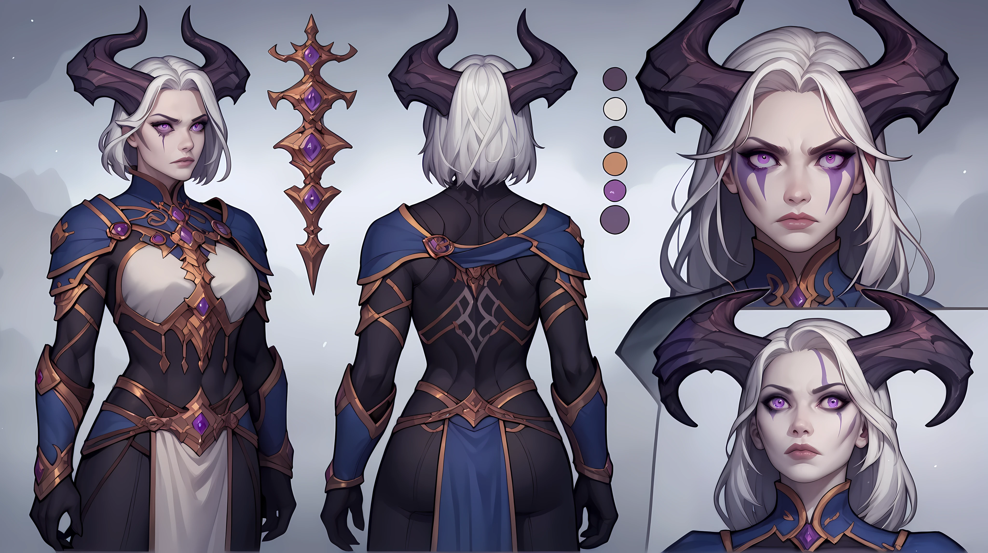 A close up of a woman with horns and a dress - SeaArt AI