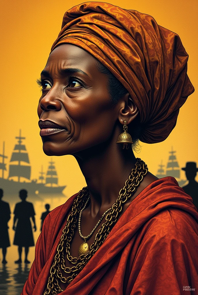 A large number of Africa slaves being transported by america master on the Atlantic oceans with chains in hand with precise attention to historical accuracy and details, 8k, realism, medieval,