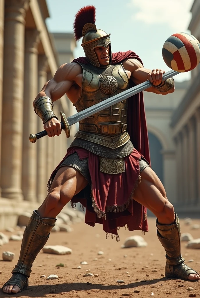 Ancient Greek Swordsman, wearing silver armor, white clothes, in battle pose, holding a sword with both hands, best qualityer,4K, maximum detail, ((anime styling))