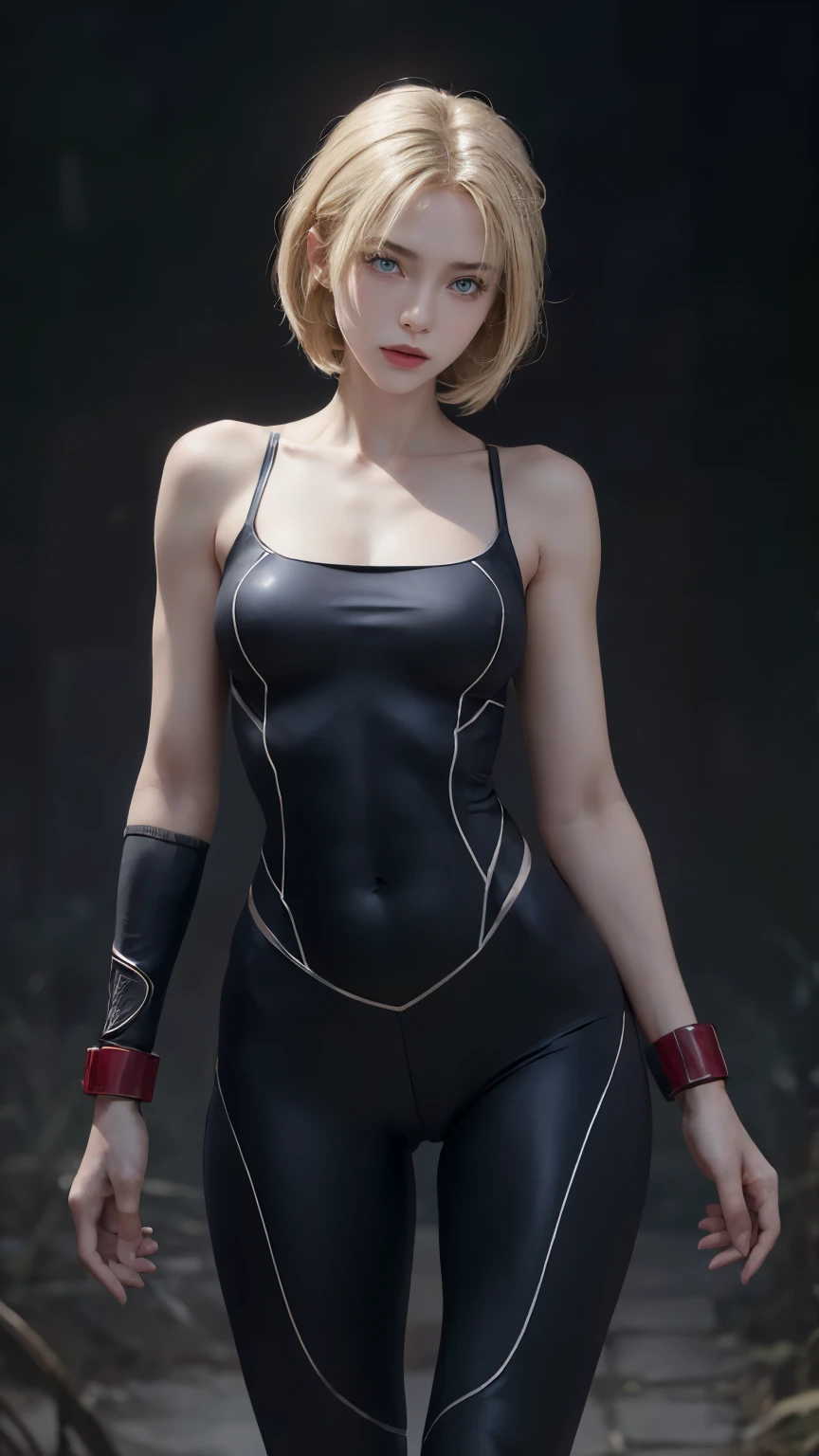 8K, Top Quality, Intricate Details, Ultra Detail, Ultra High Resolution, Masterpiece, close up shot, (full body: 1.1), Slender, Smile, (Makeup: 0.4), ,(( cammy white, blonde hair, bangs, short hair, blue eyes, antena hair, abs, scar on cheeks)), (Fluffy Eyes: 1.21), (()), 1girl, solo, 1 girl, (()), close up shot, , ((tall)), (((fit body))), (((slim face))), sharp face, (( ((, , )),skin tight dress )) ,(detailed face), sharp face, small lips, , ,(( walking pose, walk pose)) ,, ,
((,no bra, braless )), , (( )), detailed face, detailed breast,, detail nipples ,slim body, Narrow Waist, Skinny, tall , skinny body, 190 cm tall, Muscular, Navel, Exposed Abdomen, Pointed Chest,, Beautiful girl with accentuated slender abs: 1.4, Six Pack Abs: 1.4, , Perfect Body, detail legs, (( dark background)), black background,