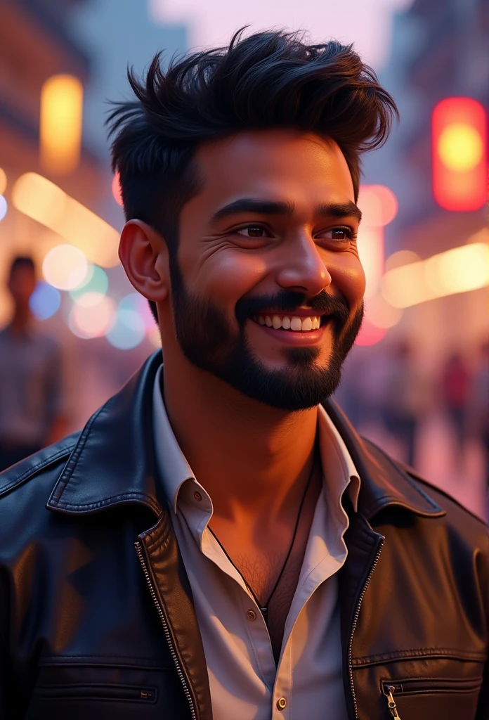 (actor vijay), a 1man with a beautiful detailed face, a charming smile, wearing trendy fashion, in a cheerful and positive mood, high quality detailed portrait, cinematic lighting, photorealistic, beautiful colors, vibrant
