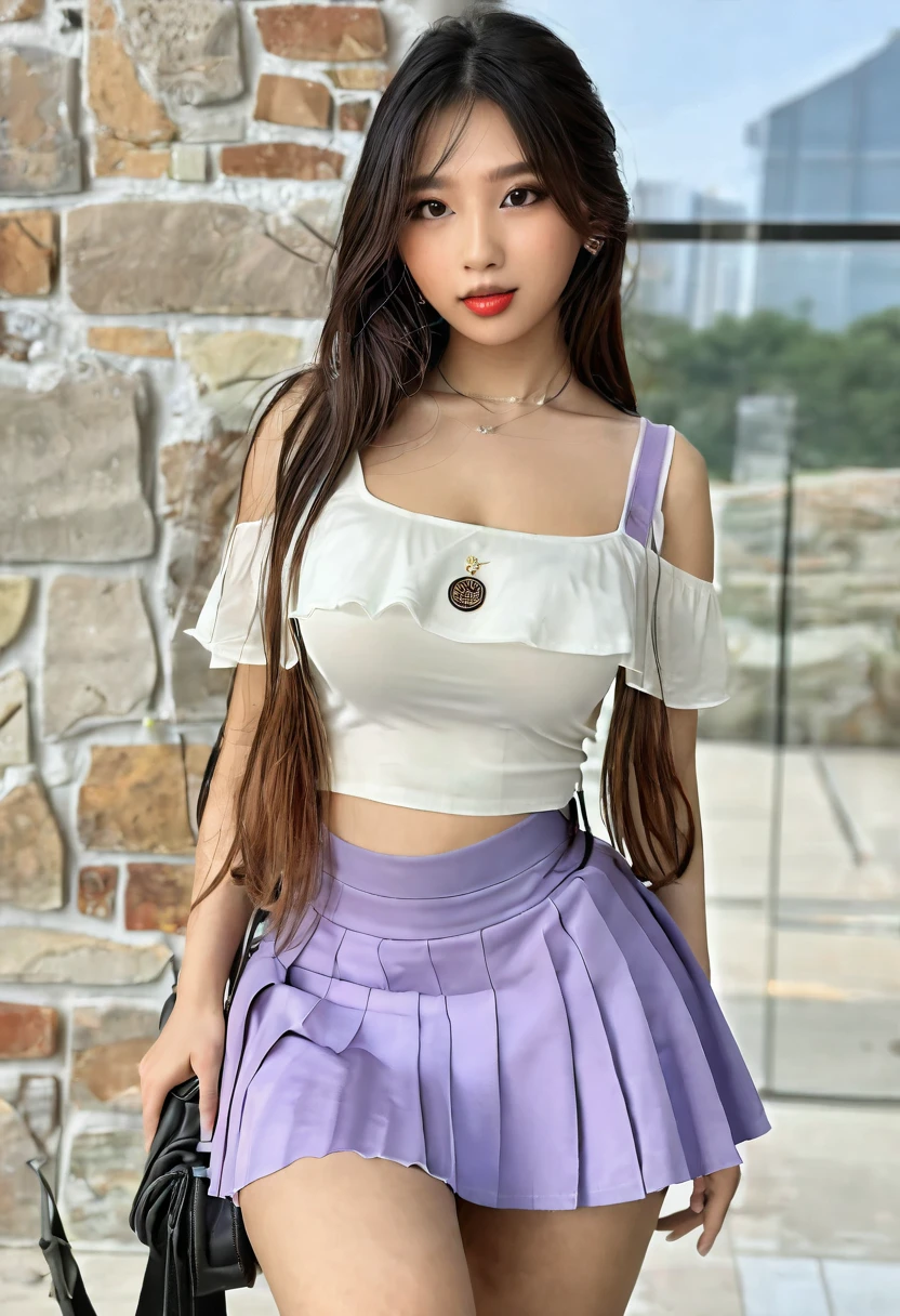 (best high quality:1.5), work of art, ((Photorealistic, realistic, Cannon EOS 5D Mark IV)), (8k), extremely detailed, (High details:1.4), solo, ((HotLexi)), (Korean Ulzzang girl with 24 years old), ((skirt)),