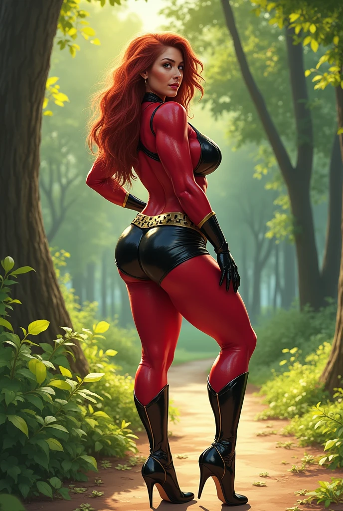 1female,45 yers old,Large breasts, 独奏,(Background with:coniferous forest,at winter season,Snow on the ground) She has short blonde hair, standing on your feet,Sweat profusely,drenched all over the body,From the front side, curlies, mostly cloudy sky,(((tmasterpiece),(Very detailed CG unity 8K wallpaper),best qualtiy,cinmatic lighting,detailed back ground,beatiful detailed eyes,Bright pupils,(Very fine and beautiful),(Beautiful and detailed eye description),ultra - detailed,tmasterpiece,)),facing at camera,A high resolution,ultra - detailed),Beautiful leg stockings,Supergirl,tightsuit