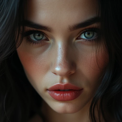 Close up of kaaaa,ultradetailed face,lips,eyes,skin