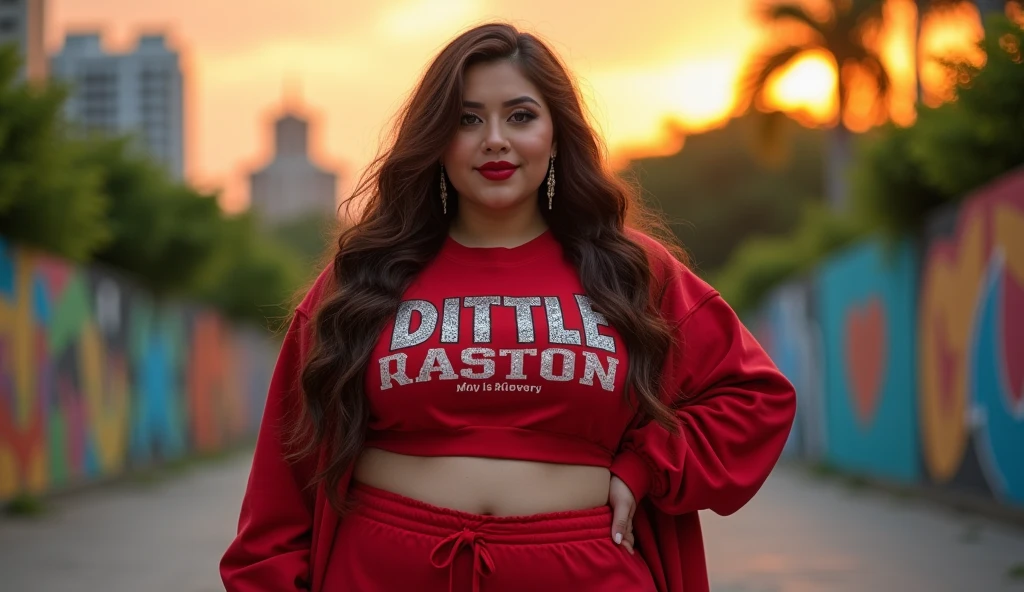 ((Overweight)) ((chubby)) Kelly Clarkson, long brown hair, wearing jeans, t-shirt and runners, subject is standing outside in the rain, looking seductive, teasing, playful,  pose ((wet clothes:1.1)) (((full body shot))) (((view from above))) (masterpiece) ((cinematic look)) —v 4