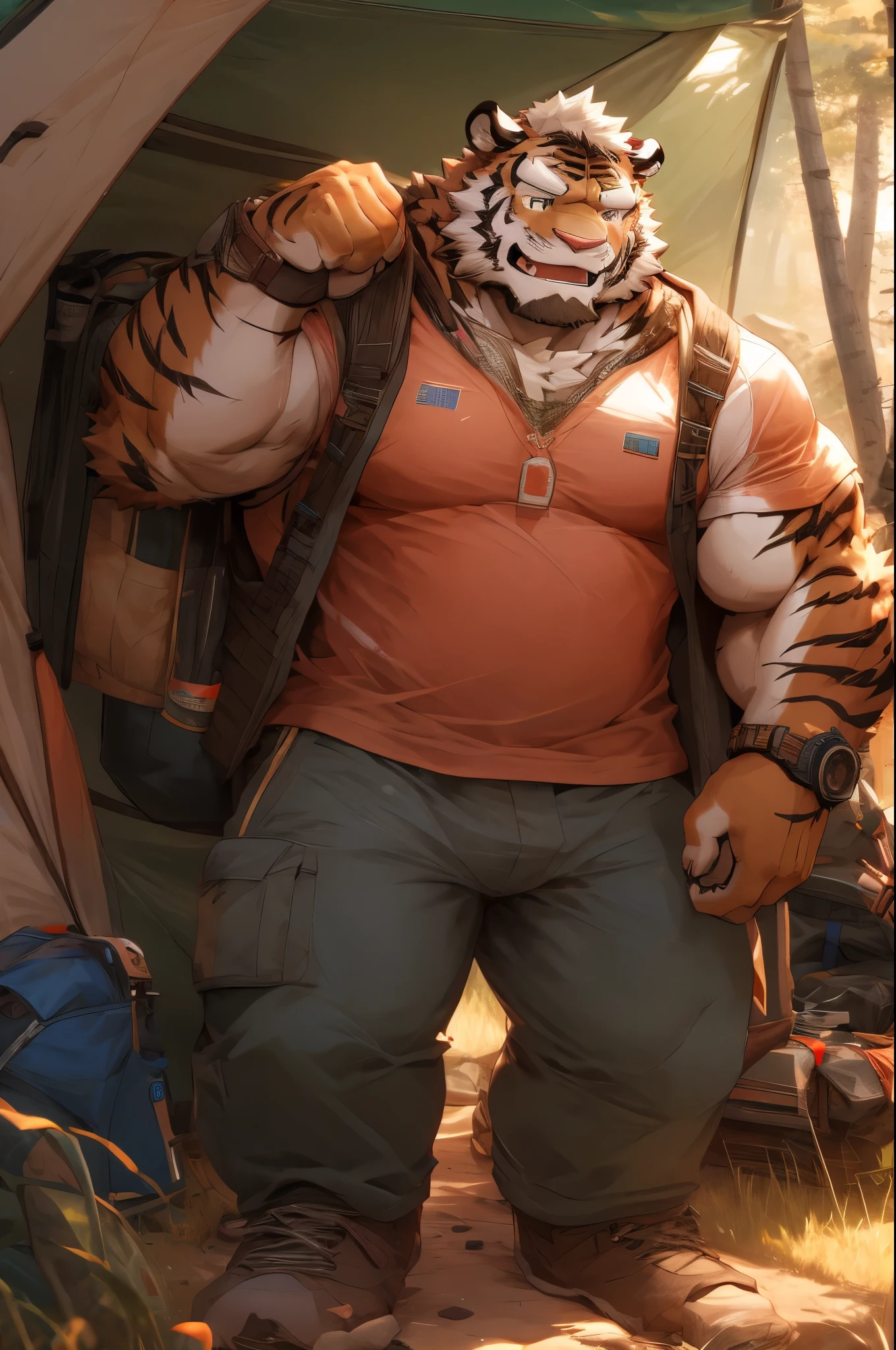 Gay , nake , muscle , tiger , furry , wearing dirty military smelly sock