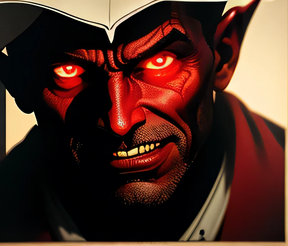 cartoon of hellboy, HDR lighting, dramatic lighting, <lora:cartoonerv2:1>