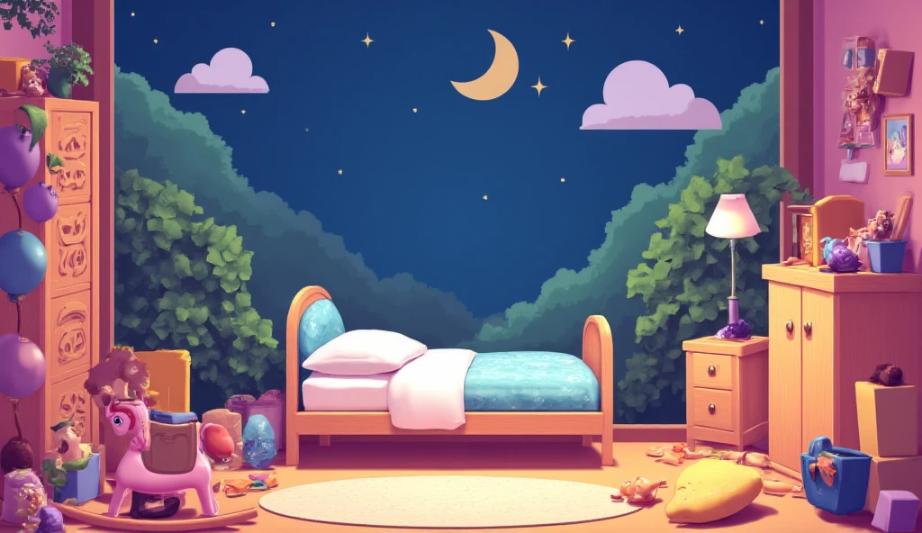 (((Masterpiece))),[Paper_cut] ,Night,Moon,stars,Bed