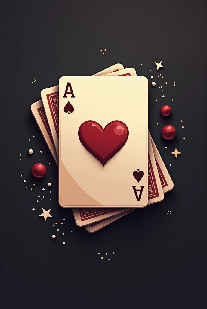 Create me a logo brand with playing cards with a crown on top