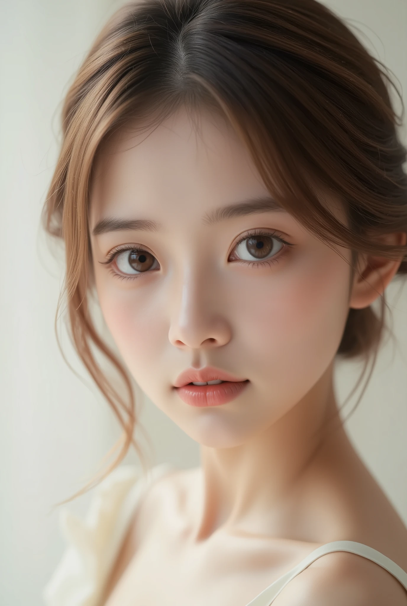  very cute face , Sparkling Clear Attractive Big Sparkling Eyes , ,Very beautiful cute girl,  Refined Smooth Silky Hair , White healthy skin,(baby face)