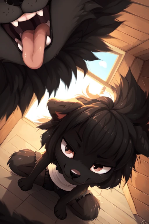 Male cat furry !!!!, have black fur and colour red dark eyes are being fuck by ghost with body trembling in 