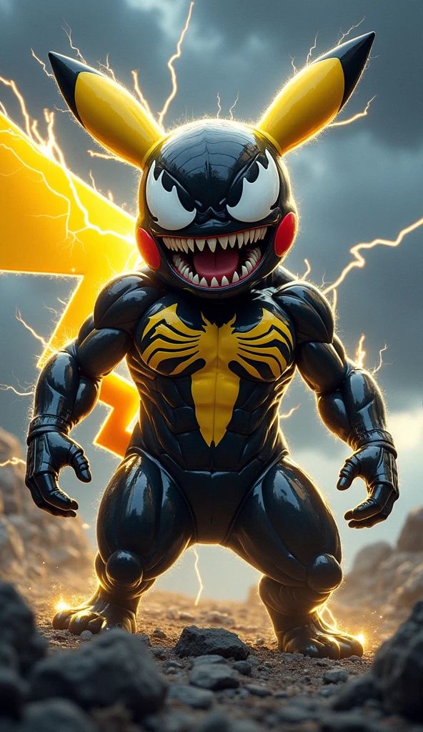 Draw the super fusion of Venom and Anpanman。Emphasis on Venom、Flame from the mouth