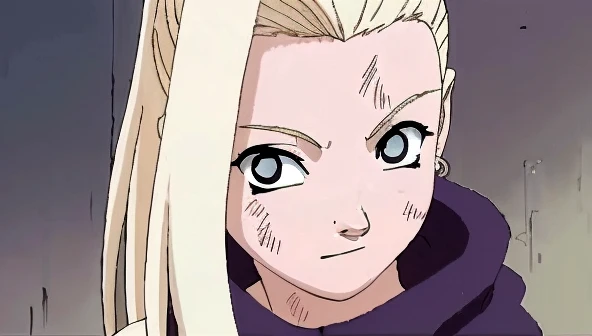 Anime girl with long blonde hair and blue eyes staring at camera ...