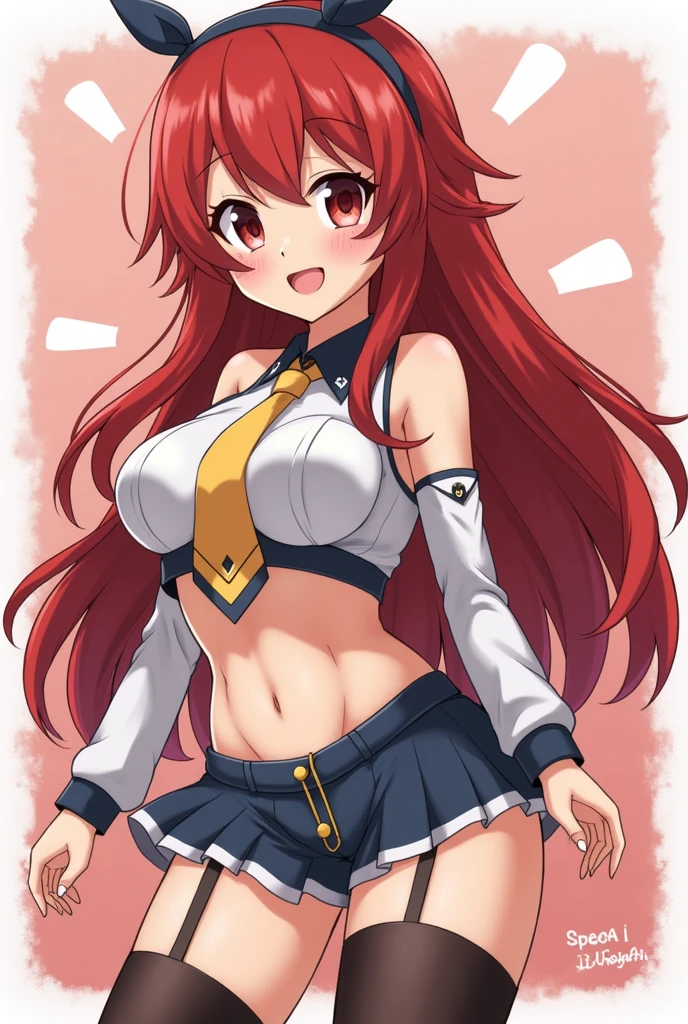 official style, lunamaria hawke (gundam seed), gundam seed, very aesthetic, best quality, intricate, overall detail, 1 girl, red hair, purple eyes,white panty, standing, light smile, simple background, facing the front, straight-on, close to viewer, cowboy shot, face focus, intricate, hyper-detailed, 100-layer, amazing quality, excellent, {{{{ultra-high resolution}}}}, {{{hi-vision anime}}},